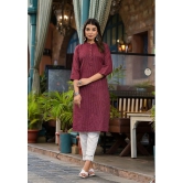 Juniper Cotton Striped Straight Womens Kurti - Maroon ( Pack of 1 ) - None