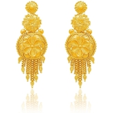 LUV FASHION Golden Chandelier Earrings ( Pack of 1 ) - Golden