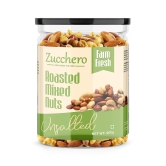 Zucchero Roasted Premium Mixed Nuts, Unsalted, 400g (California Almond, Cashew, Premium Peanuts, Pistachio) | Oil-Free Roasting | No Oil | No Salt | Slow baked Nuts