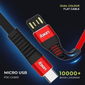 Foxin CU603 Dual Sided USB & Dual Colour Type-C Data & Fast Charging 3.0 AMP Cable