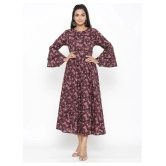 miravan - Maroon Cotton Womens Anarkali Kurti - 3XL