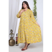 Swasti Cotton Blend Printed Anarkali Womens Kurti - Yellow ( Pack of 1 ) - None