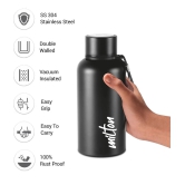 Milton Aura 500 Thermosteel Bottle, 520 ml, Black | 24 Hours Hot and Cold | Easy to Carry | Rust Proof | Leak Proof | Tea | Coffee | Office| Gym | Home | Kitchen | Hiking | Trekking | Travel