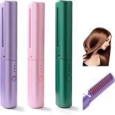 Rechargeable Mini Hair Straightener, Cordless Brush, USB Interface