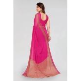 ANAND SAREES Georgette Printed Saree With Blouse Piece - Pink ( Pack of 1 ) - Pink