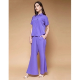 Selvia Purple Dyed Palazzo Top Set - None