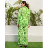 Selvia Lime Green Printed Pant Top Set - None