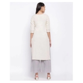 Vbuyz - Off White Cotton Womens Straight Kurti ( Pack of 1 ) - XXL