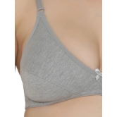 Clovia Poly Cotton Plunge Bra - Grey - None