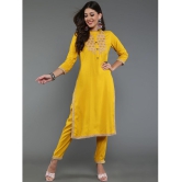 Antaran Viscose Embroidered Kurti With Pants Womens Stitched Salwar Suit - Yellow ( Pack of 1 ) - None