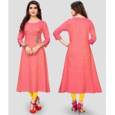 Vbuyz - Pink Rayon Womens A-line Kurti ( Pack of 1 ) - XXL