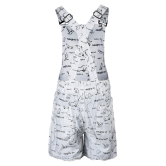 Naughty Ninos - White Cotton Girls Dungarees ( Pack of 1 ) - None