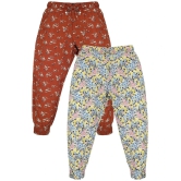 Plum Tree Girls Flower Print Rayon Pant  ( Pack of 2) - None