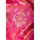 Strawberry dual tone Intricate Banarasi Katan silk saree with Meenakari Jaal  | SILK MARK CERTIFIED