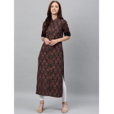 KIPEK - Black Cotton Womens Straight Kurti ( Pack of 1 ) - None