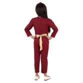 Kids Cave - Maroon Rayon Girls Jumpsuit ( Pack of 1 ) - None