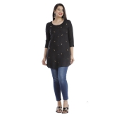 JC4U - Black Viscose Womens Straight Kurti ( Pack of 1 ) - XXL