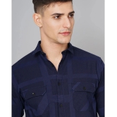 Paul Street - Navy Blue 100% Cotton Slim Fit Mens Casual Shirt ( Pack of 1 ) - None