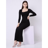 Built in Bra And Shapewear Black Full Sleeves Dress