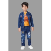 DKGF Fashion - Mustard Cotton Blend Boys T-Shirt & Jeans ( Pack of 1 ) - None