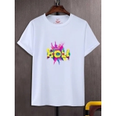 NITYANAND CREATIONS Round Neck White Holi T-Shirt for MEN-HOLI-T-SHIRT-11535-XL