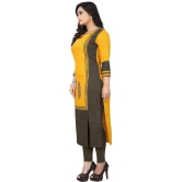 Vbuyz - Yellow Cotton Womens Front Slit Kurti ( Pack of 1 ) - None