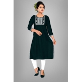 haya fashion - Green Rayon Women's Straight Kurti ( Pack of 1 ) - None