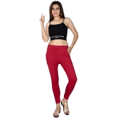 KARARO JEGGINGS - Cotton Blend Skinny Fit Red Womens Jeggings ( Pack of 3 ) - None