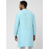 DESHBANDHU DBK - Turquoise Cotton Blend Mens Regular Kurta ( Pack of 1 ) - None