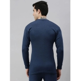 Pack of 2 Lux Cottswool - Blue Cotton Blend Mens Thermal Tops - None