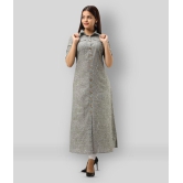 SVARCHI - Light Grey Cotton Blend Womens Front Slit Kurti ( Pack of 1 ) - M