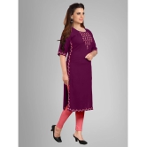 Kapadia - Wine Rayon Womens Straight Kurti ( Pack of 1 ) - None