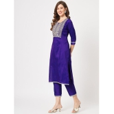 Pannkh Womens Festive Embroidered Kurta With Matching Pants - None