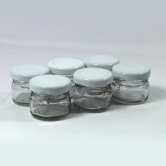 Puramio 28 ml Round Glass Bottle With Metal Cap - (Set of 6)