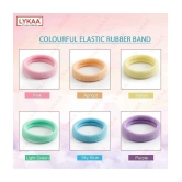 Lykaa Soft & Stretchable Cotton Elastic Seamless Thick Hair Rubber Bands Hair Band - Pack of 20 - Multi