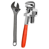 EmmEmm Premium 10 Inch Pipe Wrench/Socket Wrench & 10 Inch Adjustable Wrench