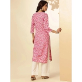 Vbuyz Cotton Printed Straight Womens Kurti - Pink ( Pack of 1 ) - None