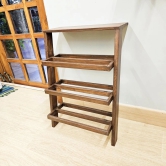 BARISH - Shoe Rack Simple, Handcrafted Rubberwood Shoe Rack, Shoe Rack for Home, Hall, Office