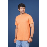 Men's Orange Embroidery Polo T-Shirt