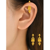 LUV FASHION Golden Drop Earrings ( Pack of 1 ) - Golden