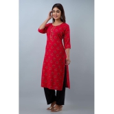 Doriya Red Rayon Kurti With Palazzo - Stitched Suit - None