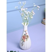 Floral Delight - White Asymmetrical Vase