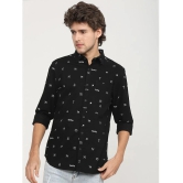 Ketch 100% Cotton Regular Fit Printed Full Sleeves Mens Casual Shirt - Black ( Pack of 1 ) - None