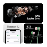 Tecsox Blaze100 Bluetooth Bluetooth Earphone In Ear Powerfull Bass Green