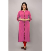 Preksha - Pink Rayon Women's Straight Kurti ( Pack of 1 ) - None