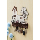 JaipurCrafts White Wood Key Holder - Pack of 1