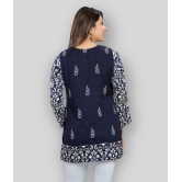 Meher Impex - Blue Crepe Women''s Straight Kurti - 3XL