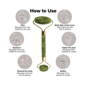 Mars by GHC jade roller with Gua Sha | face toning & serum application| For men & women Massager (Green)