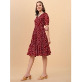 gufrina Rayon Printed Knee Length Womens Fit & Flare Dress - Maroon ( Pack of 1 ) - None