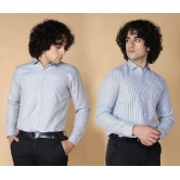 Supersquad Cotton Blend Regular Fit Full Sleeves Mens Formal Shirt - Grey ( Pack of 2 ) - None